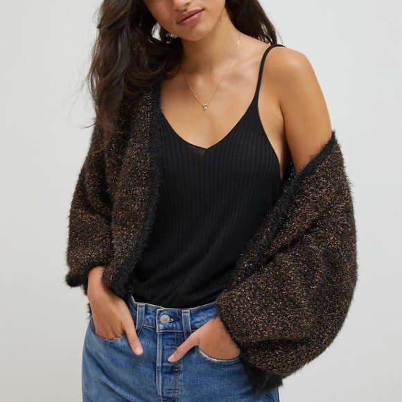 HTF Anthropologie Jamila Shimmer Cropped Cardigan